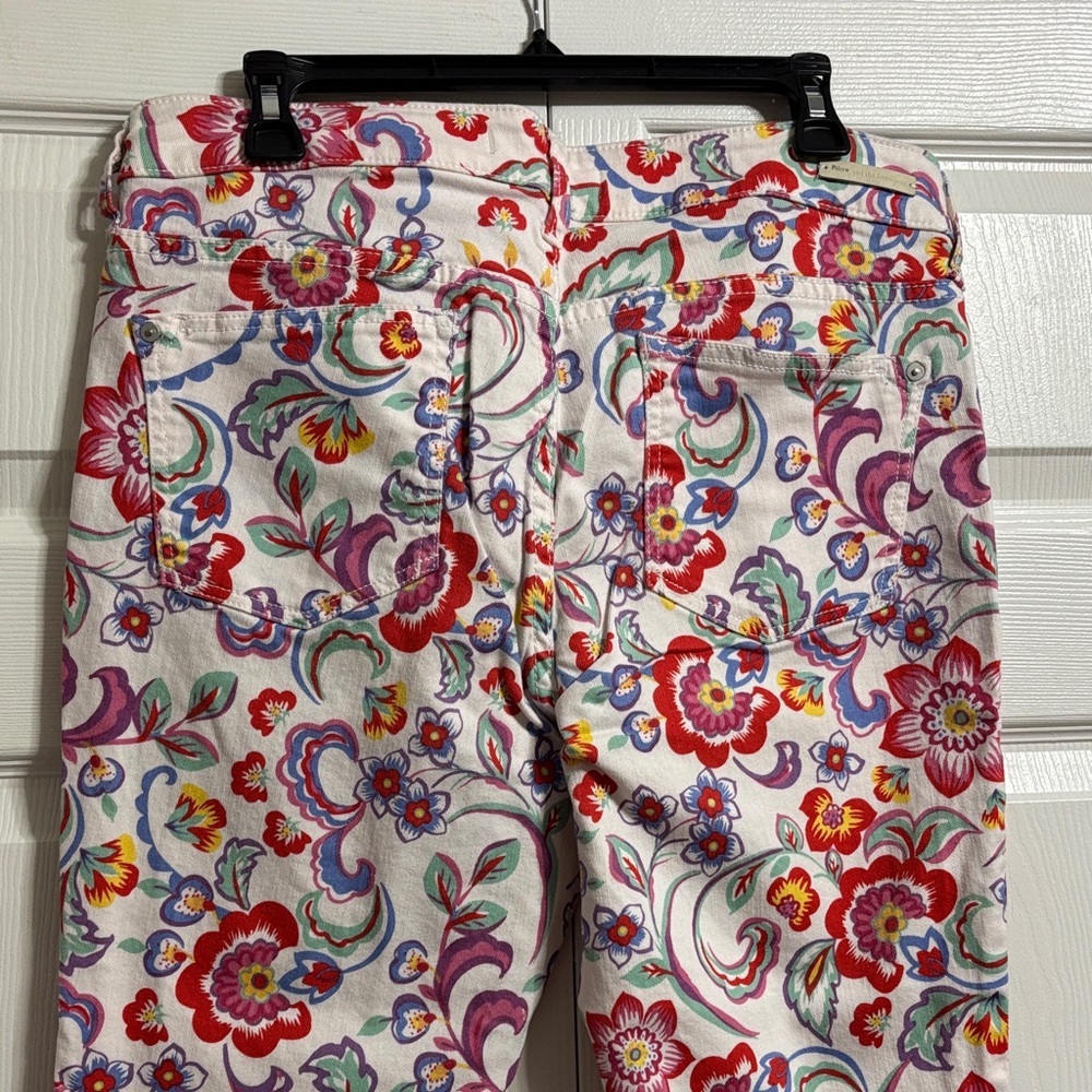 Pilcro and the Letterpress White Floral Print Skinny Jeans Like New - Picture 12 of 13